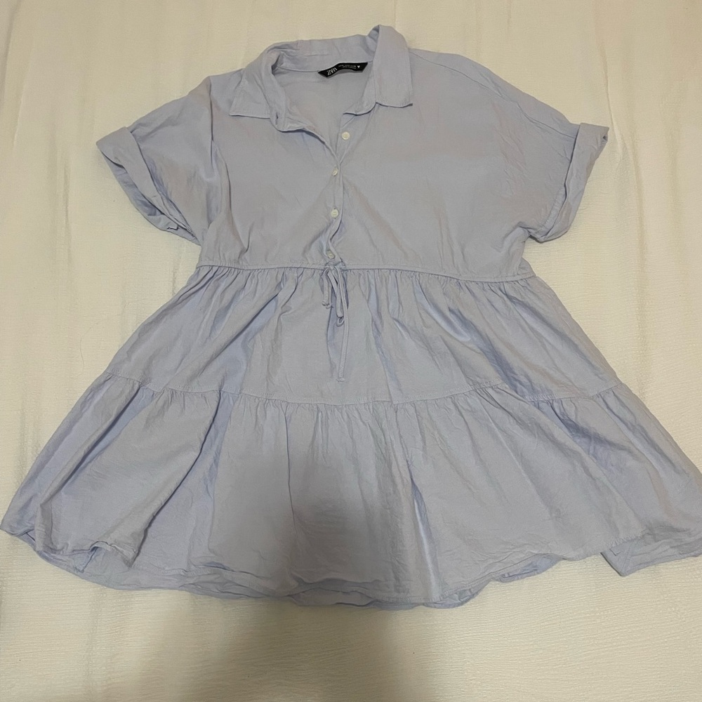 light blue zara dress